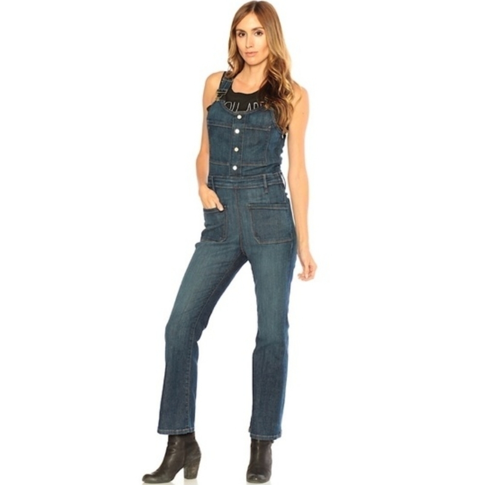 Frame Denim Radnor Le High Crop Blue Overalls